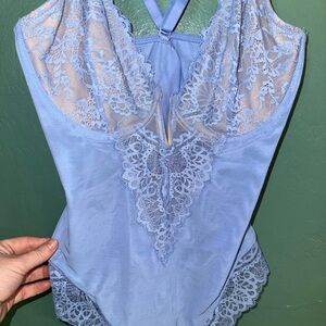 Popilush Lace Bodysuit in Soft Blue